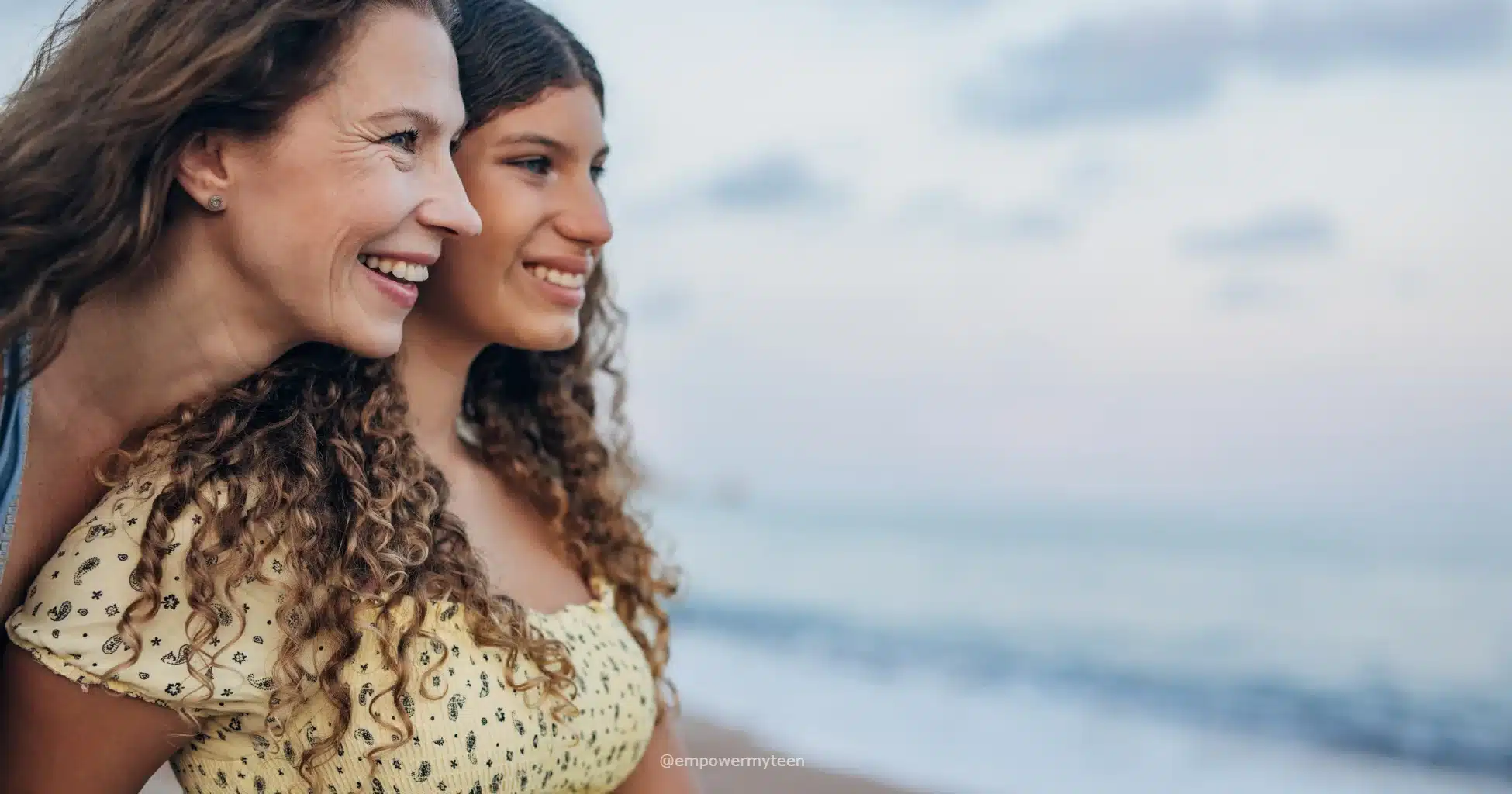 Mother and teenage daughter happily looking at a bright future after long-term treatment for mental health issues at a residential center they found working with their educational consultant